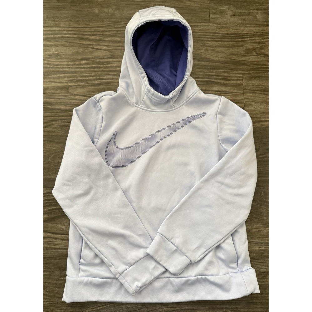 Girls Nike Dri Fit Hoodie Pullover Sweatshirt Light Lavender Youth Large